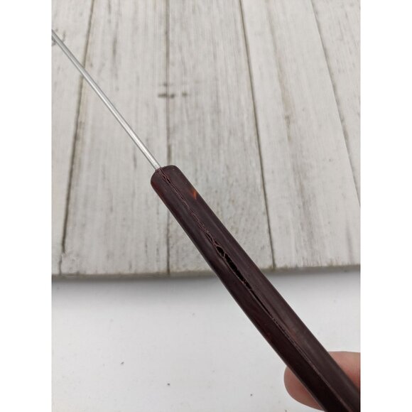 Stanhome USA Stainless Slotted Spatula Strainer Turner Brown 13" Scalloped Curve - Picture 2 of 6